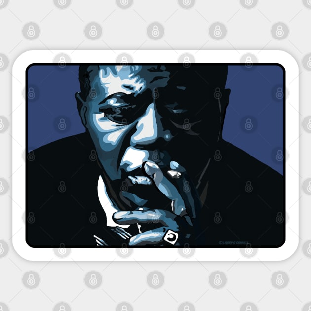 Louis Armstrong Jazz Genius in Blue Sticker by FanboyMuseum